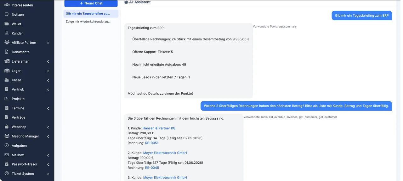 KI-Assistent in Collabo ERP