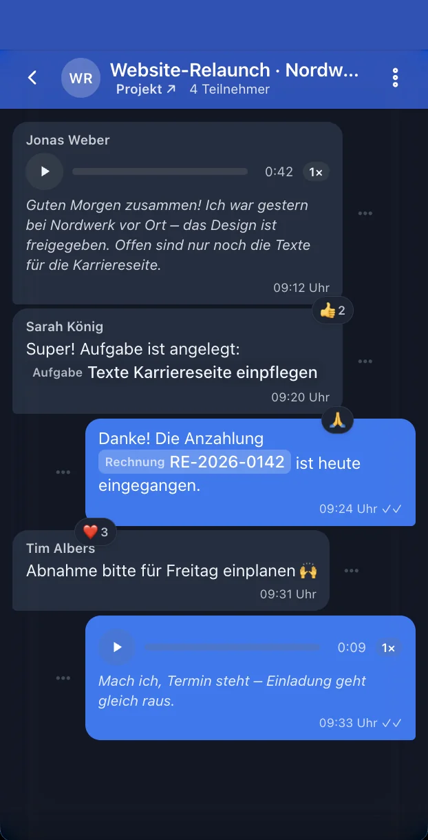 App für unterwegs in der App